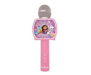 Lexibook, Gabby's Dollhouse, Microphone Bluetooth® avec fonction Changement de voix, Enceinte intégrée, Support de téléphone inclus, Rose, MIC240GDH