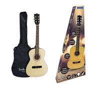 Lexibook, Chitarra acustica in legno, lunghezza 36'', guida all'apprendimento inclusa, 6 corde in nylon, borsa per il trasporto inclusa, legno/nero, K2200