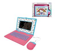 Lexibook, Hello Kitty - Computer Portatile educativo, 170 attività bilingue Francese-Inglese, Matematica, logica, Tastiera e Mouse Adatti, Grande Schermo 15,1 x 7,7 cm, JC599HKi1