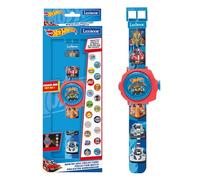 Lexibook, Hot Wheels, Orologio da proiezione Regolabile con Schermo Digitale, 20 Immagini Hot Wheels, per Bambini, Blu, DMW050HWLXB
