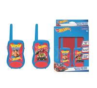 Lexibook, Hot Wheels, Talkie-Walkies 200m, Gioco di Comunicazione per Bambini, 2 canali di Comunicazione, Clip Cintura, a Pile, Rosso/Blu, TW12HW