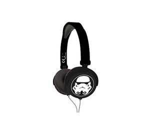 Lexibook HP015SW - Cuffie stereo bambini Disney Star Wars, design Darth Vader/Stormtrooper, Potenza sonora limitata, archetto regolabile, pieghevoli, Nero/Bianco