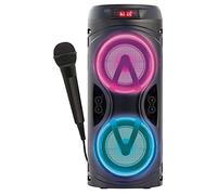 Lexibook iParty Altoparlante Bluetooth, con effetti di luce e spina microfono, batteria ricaricabile, nero, K8220