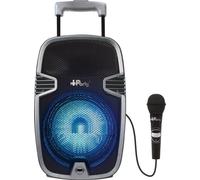 Lexibook IParty Karaoke Bluetooth, su Ruote con Effetti di Luce e Microfono Inclusi, Batteria Ricaricabile, Nero/Argento, K8250, Colore