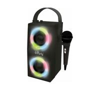 Lexibook, iParty, Altoparlante Portatile Bluetooth Luminoso con Microfono, Effetti Luce, Karaoke, Senza Fili, USB, Scheda SD, Batteria Ricaricabile, Nero, BTP180BKZ