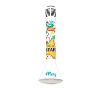 Lexibook, iParty, Karaoké Micro Star Bluetooth® con funzione di cambio voce, microfono per cantare, altoparlante luminoso incorporato da 5 W, slot per micro SD, bianco/blu, MIC210