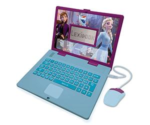 Lexibook JC598FZi13 Computer Portatile educativo e bilingue Arabo/Inglese Giocattolo per Bambino 124 attività, impara a Giocare e Musica con Frozen-Viola/Blu