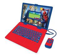 Lexibook JC798SPi1 Spider-Man Laptop portatile educativo e bilingue giocattolo con schermo a colori francese, inglese per ragazzi e ragazze, 130 attività, giochi e musica - Blu e rosso
