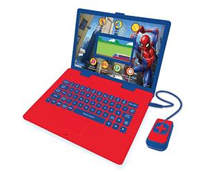 Lexibook JC798SPi1 Spider-Man - Schermi Giocattolo educativo e bilingue per Computer Portatile Francese/Inglese, per Ragazzi e Ragazze, 130 attività, Imparare, Giocare e Musica, Blu e Rosso