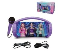 Lexibook, K-Pop Academy, Altoparlante Karaoke, Viola, BTP585KPZLXB | Altoparlante Bluetooth con microfono, luci multicolore, accoppiamento stereo e ingressi per musica e karaoke