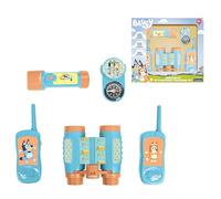 Lexibook, Kit da avventuriero Bluey con Walkie-Talkie Portata 120 m, binocolo e Bussola, Blu Giallo, RPTW12BY