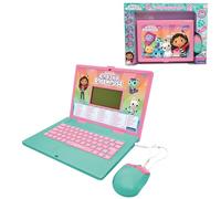 Lexibook, La Casa delle Bambole di Gabby, Computer Educativo bilingue INGLESE/SPAGNOL, 124 Attività linguistiche, Scrittura, matematica, logica, musica e giochi, Rosa/Blu, JC598GDHi2