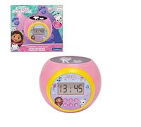 Lexibook, La casa delle bambole di Gabby, Sveglia Proiettore con Funzione Sveglia e Ripetizione, Luce Notturna con Timer, Schermo LCD, a Batterie, Rosa, RL977GDH