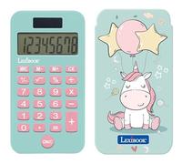 Lexibook, Unicorno, Calcolatrice Tascabile con Copertura Protettiva, Funzioni Classiche e Avanzate, a Batteria e Solare, Blu/Rosa, C45UNI