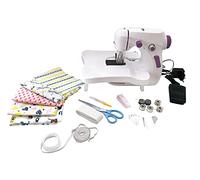 Lexibook, L'officina del cucito, Macchina per cucire, 5 tagliandi di stoffa e accessori inclusi, bianco/viola, SW200