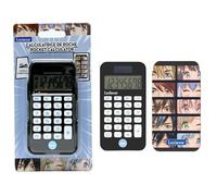 Lexibook, Manga, Calcolatrice tascabile con coperchio di protezione, funzioni di calcolo convenzionali e avanzate, alimentata a batteria e a energia solare, Nera, C45MAN