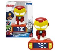 Lexibook Sveglia Marvel Iron Man – LCD retroilluminato, melodie, snooze – rossa piccola