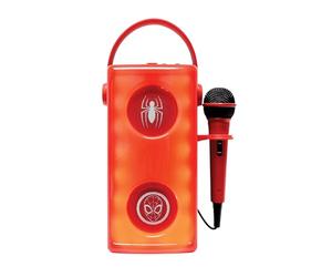 Lexibook, Marvel Spider-Man, Altoparlante Bluetooth® wireless luminoso con microfono, Effetti di luce multicolori, Slot per scheda SD/TF, Batteria ricaricabile, Rosso, BTP185SPZ
