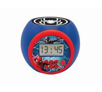 Lexibook - Marvel Spider-ManSveglia con proiettore con Funzione Snooze, Luce Notturna con Timer, Schermo LCD, a Batteria, Blu/Rosso, RL977SPLXB