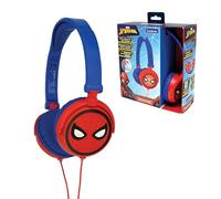Lexibook Marvel Spiderman Cuffie stereo, alimentazione a misura di bambino, pieghevole e regolabile, rosso/blu, HP010SPLXB