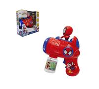 Lexibook, Marvel Spidey e i Suoi Fantastici Amici Lanciabolle Elettronico, Statuetta 3D Spidey, Effetti Luce e Suono dal Cartone Animato, Soluzione per Bolle da 100 ml Inclusa, Blu/Rosso, PRB30SPLXB