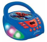 Lexibook - Marvel Uomo Ragno - Lettore CD Bluetooth per bambini - Portatile, Effetti multicolore, Jack per microfono, AUX IN, AC o batterie, Ragazze, Ragazzi, Blu/rosso, RCD109SP