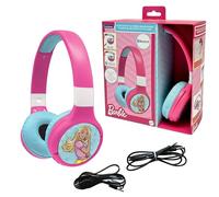 LEXIBOOK Mattel Barbie-Auricolare Bluetooth e Via Cavo 2 in 1 con Microfono e Pulsante di Controllo, Batteria Ricaricabile a Lunga Durata, Colore Rosa (HPBT010BB)