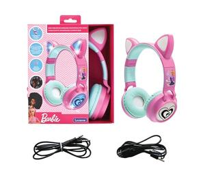 Lexibook - Mattel Barbie - Cuffie ricaricabili wireless 2 in 1 con luci, suono stereo, Bluetooth e con cavo, pieghevoli, regolabili, luci LED - HPBTKTBBLXB