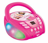 Lexibook - Barbie - Lettore CD Bluetooth per bambini - Portatile, Effetti luminosi multicolore, Presa microfono, Presa Aux-in, Alimentazione a corrente alternata o a batteria, Rosa, RCD109BB