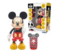 Lexibook MCH01i2 Disney-Bilingue Mickey Robot-Inglese/Spagnolo, 100 quiz educativi, effetti di luce, danza, programmabile, articolato, nero/rosso, medio