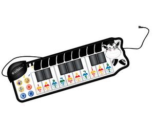 Lexibook MFG115 - Tastiera per Tablet per Bambini Connect' Concerto Jr, Pieghevole, Supporto, 17 Note Musicali, 3 Pulsante ritmici, Registrazione, Nero/Bianco