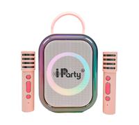 Lexibook, Cassa Karaoke Wireless con 2 Microfoni, Rosa, BTC030PK