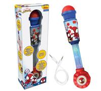 Lexibook, Microfono Spider-Man con Tubo Luminoso, Altoparlante, Melodie ed Effetti sonori, MIC90SP