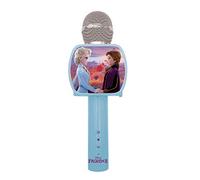 Lexibook Microphone Bluetooth® La Reine des Neiges 2 Elsa Anna Olaf avec fonction Changement de voix, Porte-téléphone inclus, Enceinte intégrée, Bleu - MIC240FZ
