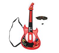 Lexibook Miraculous Chitarra Elettronica illuminata con Microfono, Occhiali con Microfono, Canzoni Demo, MP3 Plug, Nero/Rosso, K260MILXB