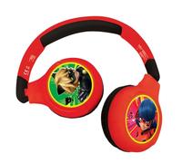 Lexibook Miraculous Cuffie Bluetooth 2-in-1 per Bambini - Stereo Senza Fili cablato, cassaforte per Bambini per Ragazze, Pieghevole, Regolabile, HPBT010MILXB