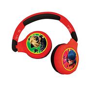 Lexibook Miraculous 2-in-1 Bluetooth e Cuffie Stereo Senza fili Regolabili, Rosso, HPBT010MI