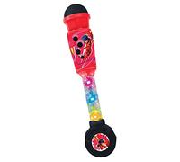 Lexibook Miraculous Ladybug Chat Noir, Microfono Luminoso per Bambini, Gioco Musicale, Altoparlante Integrato, Effetti Luminosi, Ingresso Aux-in, Rosso/Nero, MIC90MI