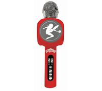 Lexibook Miraculous Microfono Wireless con Altoparlante e luci, Bluetooth®, Funzione di Cambio Voce, Effetti Luminosi, Porta Micro SD, USB, Argento/Rosso, MIC260MILXB