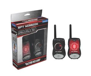 Lexibook, Missione Spia, Talkie-Walkies 200m, Gioco di Comunicazione per Bambini, 2 canali di Comunicazione, Clip Cintura, Nero/Rosso, TW12SPY