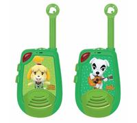Lexibook Nintendo Animal Crossing - Walkie-Talkies digitali per Bambini - Portata 2km, Morse Luminoso, Clip da Cintura, 2 canali, Batteria, Verde, TW25ACLXB