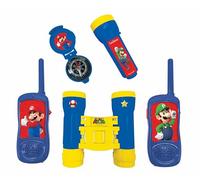 Lexibook Nintendo Super Mario - Set Completo per Bambini - Walkie-Talkies 120m, Binocolo, Bussola, Torcia, Blu/Giallo, RPTW12NILXB