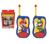 Lexibook - Nintendo Super Mario Walkie-Talkie, Clip da Cintura, Batteria, per Bambini, 2 canali, Blu/Rosso, TW12NILXB