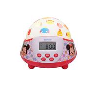 Lexibook NLJ140TT - Radiosveglia proiettore Tsum Tsum, design Mickey/Minnie, Proietta ul soffitto, Luce Notturna, Schermo LCD, Radio FM, Funzione "Snooze", a batterie Rosso