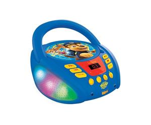 Lexibook - Paw Patrol - Lettore CD Bluetooth per bambini - Portatile, Effetti multicolore, Jack per microfono, AUX IN, AC o batterie, Ragazze, Ragazzi, Blu/rosso, RCD109PALXB
