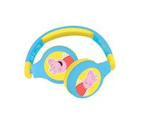 Lexibook Peppa Pig Cuffie Bluetooth 2-in-1 per Bambini - Stereo Senza Fili cablato, cassaforte per Bambini per Ragazze, Pieghevole, Regolabile, Giallo/Blu, HPBT010PPLXB