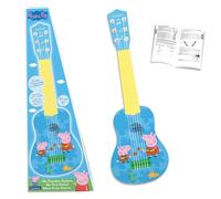 Lexibook, Peppa Pig, My First Guitar per bambini, 6 corde in nylon, lunghezza 53,3 cm, guida inclusa, blu/giallo, K200PPLXB