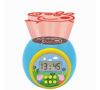 Lexibook, Peppa Pig, Sveglia a proiettore con funzione snooze e funzione allarme, luce notturna con timer, schermo LCD, funzionamento a batteria, blu/giallo, RL977PP