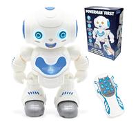 Lexibook Powerman First, Il Mio Primo Robot Intelligente interattivo per l'apprendimento, Giocattolo per Bambini, Balla, Suona Musica, Bambino, Bambina, Bianco/Blu, ROB16LXB