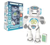 Lexibook Powerman Max, telecomando a piedi robot giocattolo parlante, STEM programmabile, balli, cantare, raccontare 10.000 storie, quiz di apprendimento, dischi di tiro, ripetizione vocale, ROB80DE